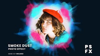 2023 Smoke Dust Colorful Photo Effect In PSD Photoshop Tutorial screenshot 4