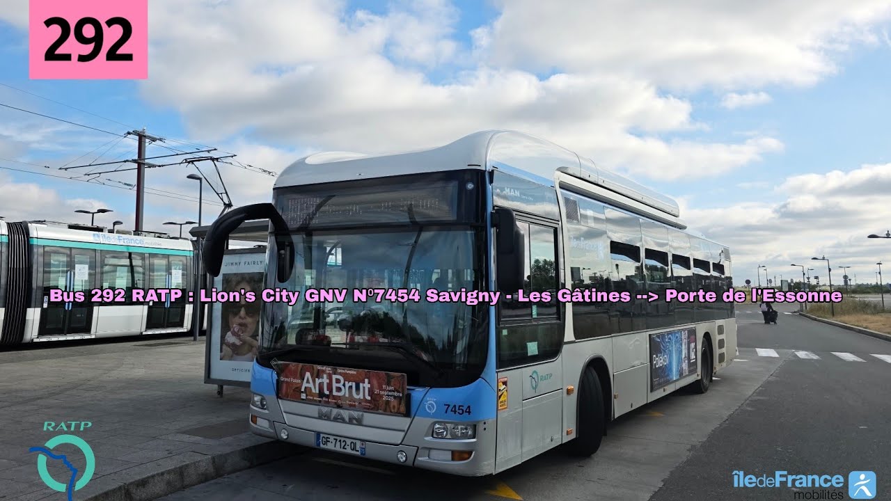 Bus 292 RATP : Lion's City GNV N⁰7454 Savigny - Les Gâtines / Porte de l'Essonne