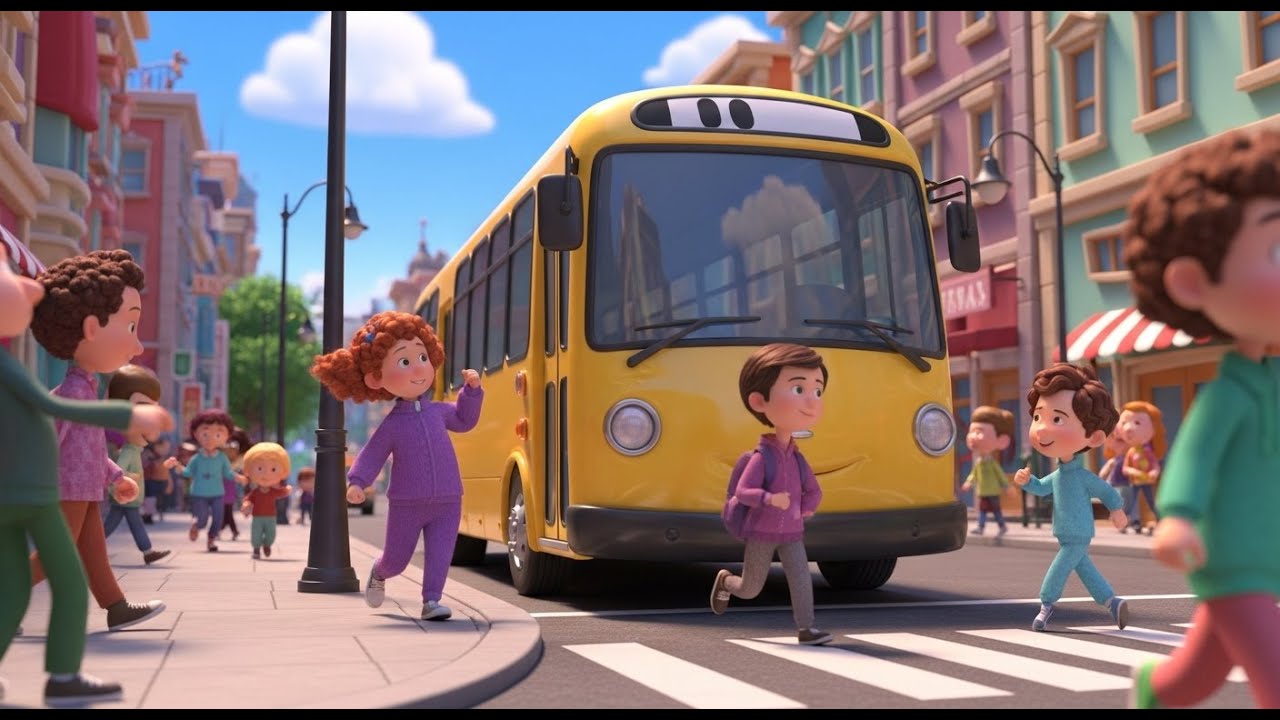 Wheels on The Bus Bear Hippo Monkey | Fun Animal Nursery Rhyme for Kids | Songs for Children