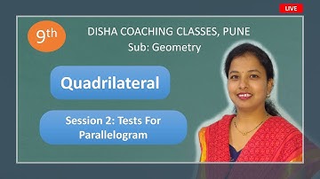 2) Tests For Parallelogram | Parallelogram | Maharashtra State Board | 9TH Math
