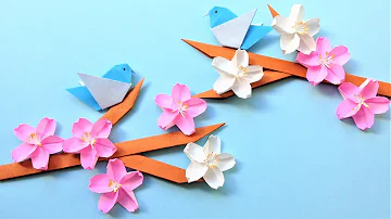折り紙 桜の花と小鳥 折り方 Origami Bird And Sakura Flower Cherry Blossoms Tutorial Niceno1 Mp3