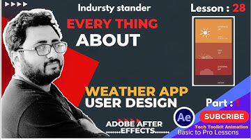 Weather App User Design in adobe after effects basic to advanced tips Urdu | Hindi ( Part 1 )