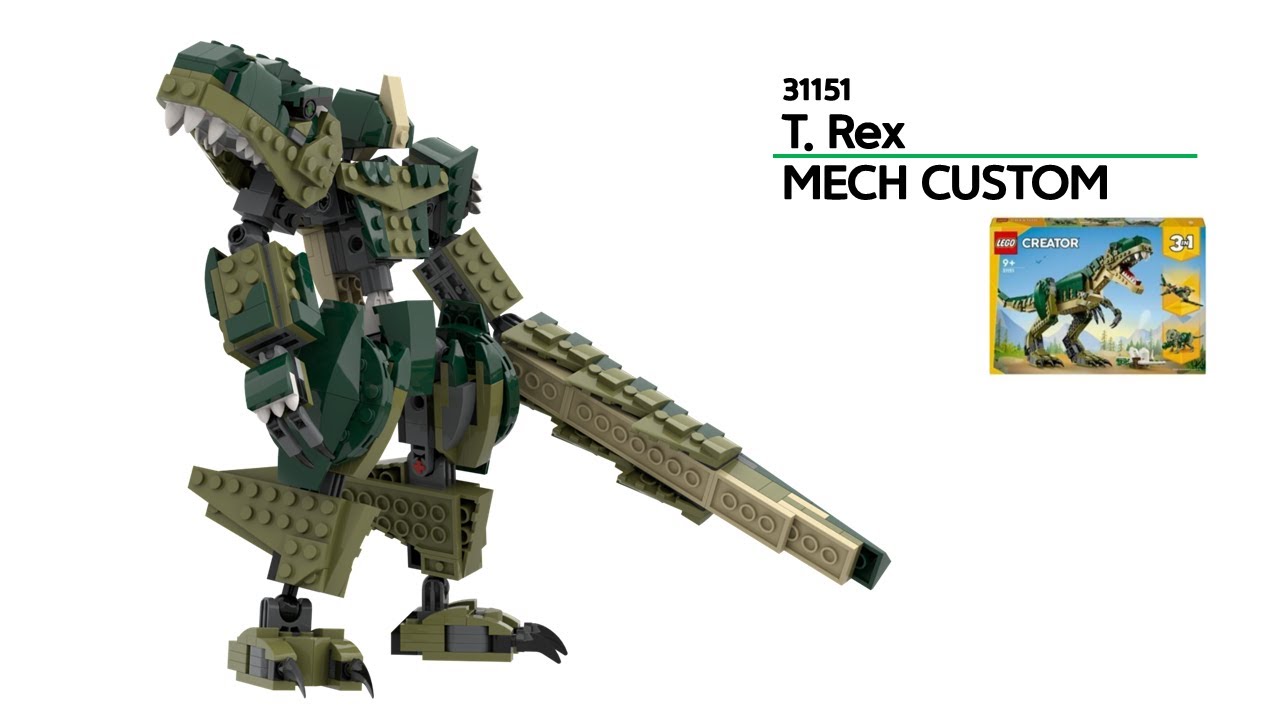 LEGO 31151 T.rex Mech Custom Full Instruction - YouTube