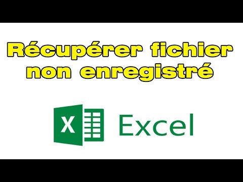 Vidéo: Comment Récupérer Un Fichier Excel Non Enregistré