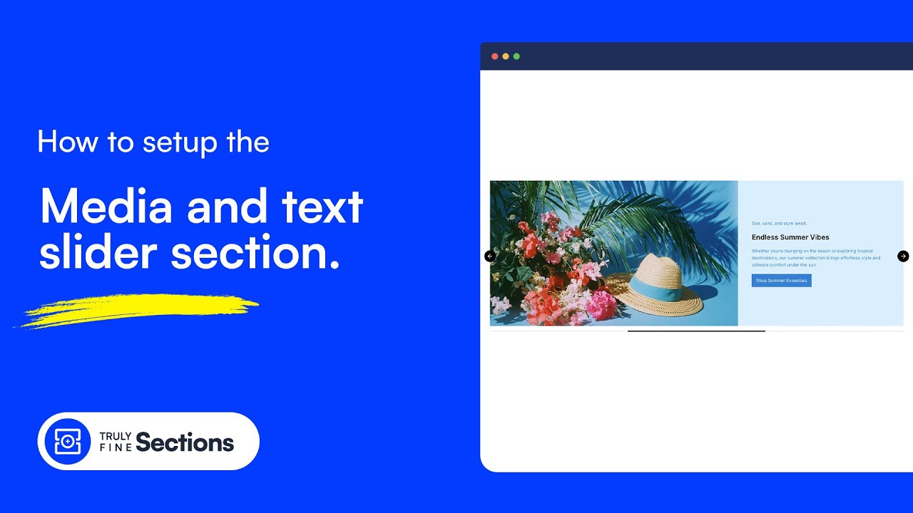 How to set up the media and text slider section - YouTube