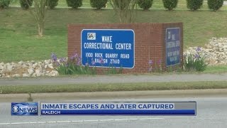 Escaped inmate captured in Wake County
