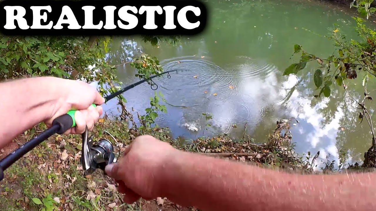 Bass Fishing from the Bank with a Wacky Rig - Realistic Fishing