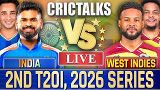 Download lagu Live: India Vs West Indies, 2ND T20I, 2026 Series | Live Match Today Score Commentary | CricTalks