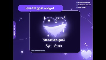 Glass heart goal widget | Vtuber overlay | Stream Chat Widget | Streamelements