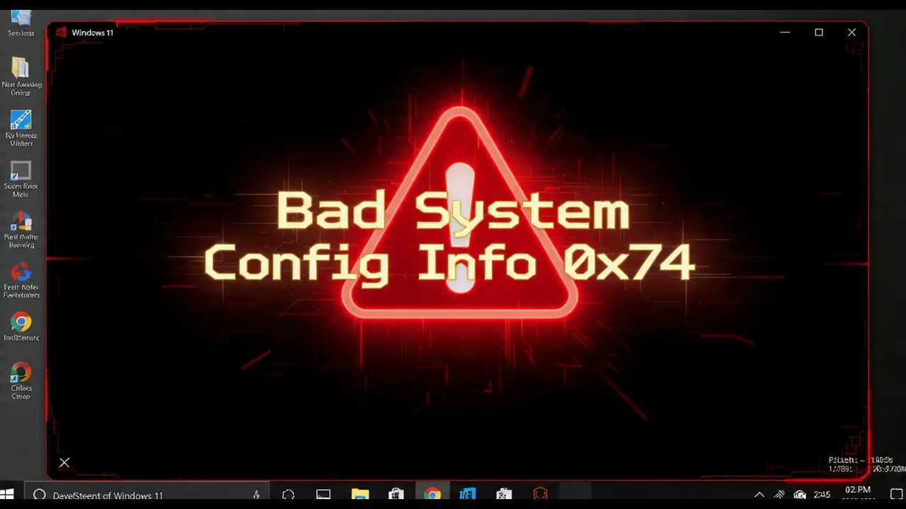 How to fix Bad System Config Info 0x74 error in Windows