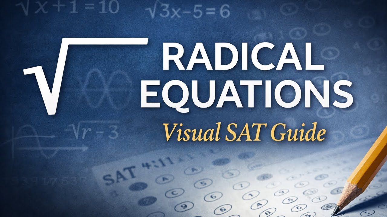 Визуальное руководство по решению уравнений с корнями в тесте SAT.