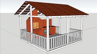 Проект  барбекю комплекса с мангалом