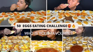 50 SUNNY SIDE UP EGGS EATING CHALLENGE | 50 OMELETTE EATING CHALLENGE | ASMR EATING | Foodie India