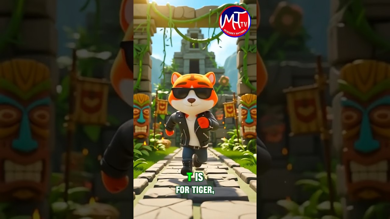 JUNGLE RUN! 🏃‍♂️ Learn ABCs & Animal Song & Sounds | Fun 3D Rhymes for Kids | Q to T Animal Rhymes