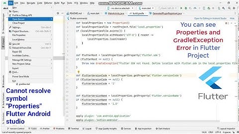 Cannot resolve symbol "Properties" Flutter Android studio