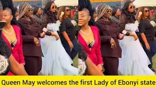 Full May Edochie welcomes first Lady of Ebonyi state as crowds cheers her up at the QM beauty launch.  News