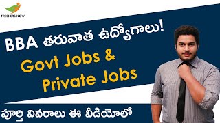 Jobs After BBA in Telugu | Govt & Private Sector | Career After BBA in India