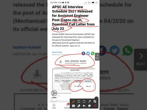 APSC AE Interview Released for Assistant Engineer Post apsc.nic.in, Download admit card from July 22