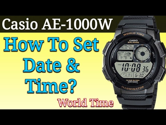 AE1000W-1A3V, Illuminator Black and Gold Digital Watch