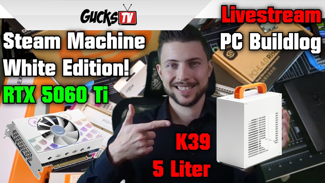 Steam Machine White Edition! 😍🌈 SGPC K39 Gehäuse & Yeston RTX 5060 Cute Pet 🔴 PC Buildlog Livestream