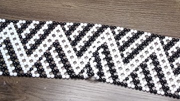 Part 2 black and white 3D beaded belt beginner friendly tutorial #beads #handmade #craft |zulu beads