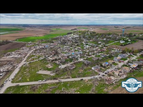 Drone footage shows tornado damage in Minden, Iowa - YouTube