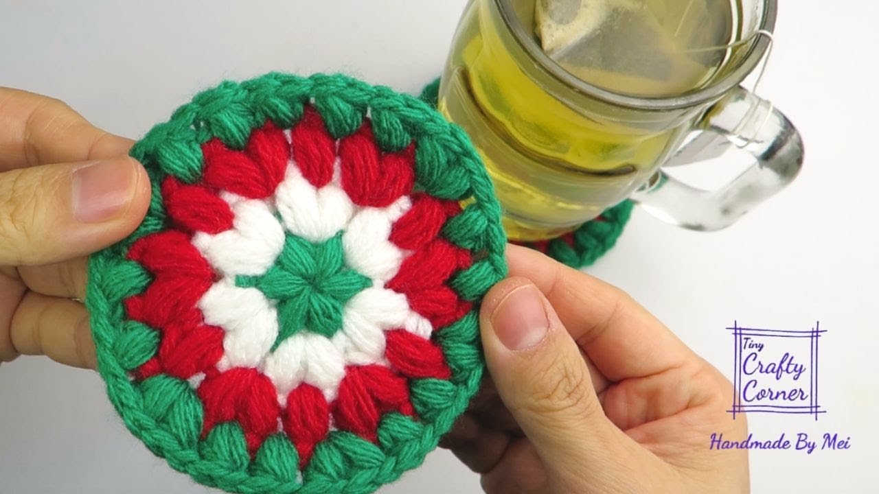 Crochet Quick & Easy Christmas Coaster For Beginners YouTube