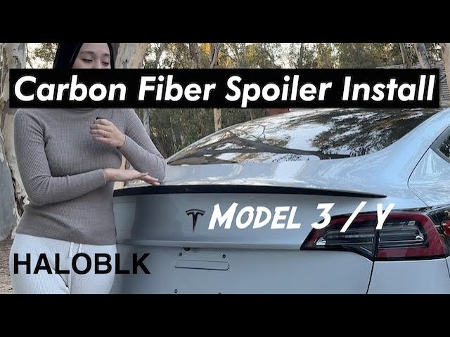 Tesla Model 3 Carbon Fiber Spoiler Install - Halo Black 