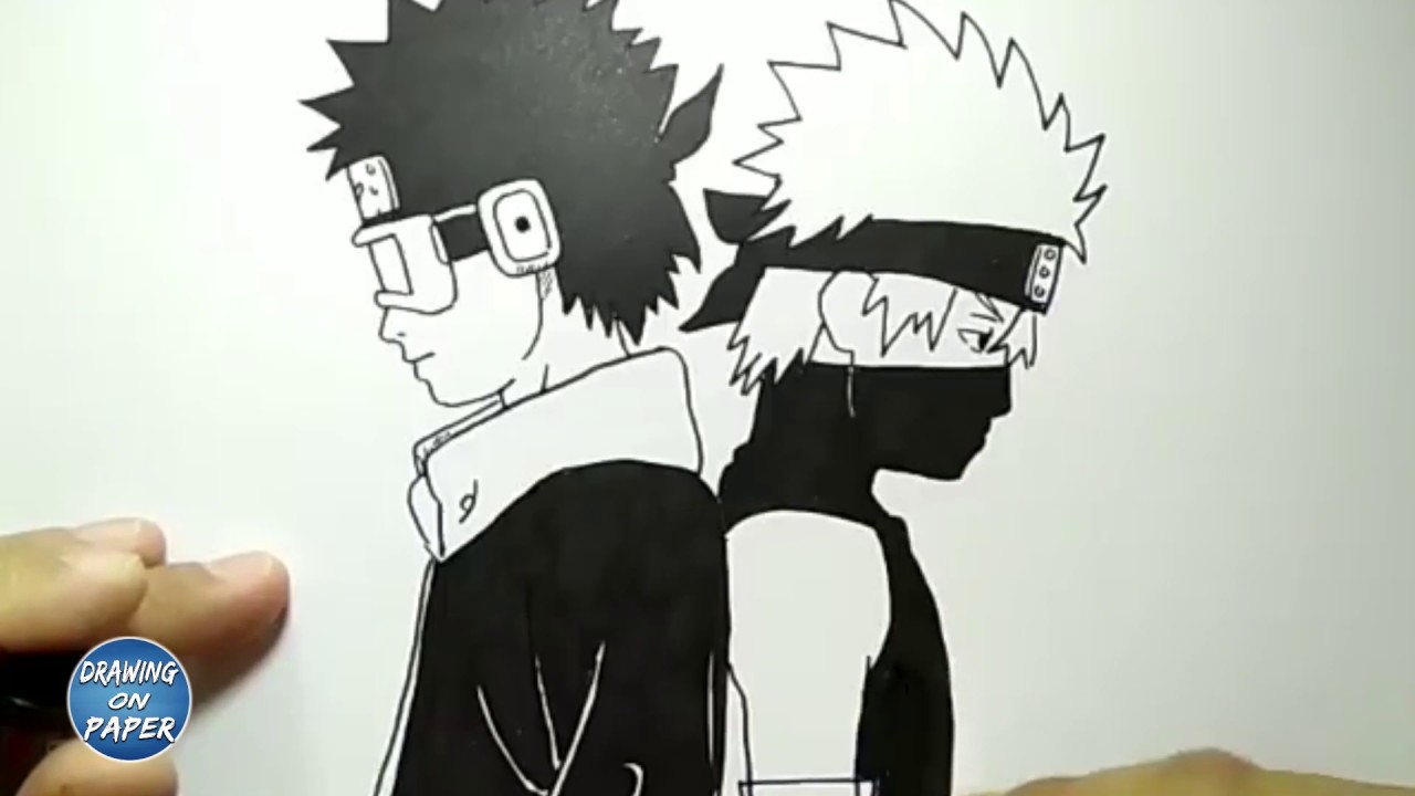 Very Easy How To Draw Kakashi And Obito Drawing Doodle Art For