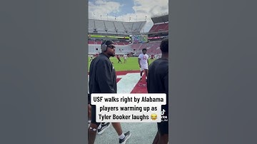 Thumbnail of USF walks by Alabama players as Tyler Booker laughs 😂 #RollTide