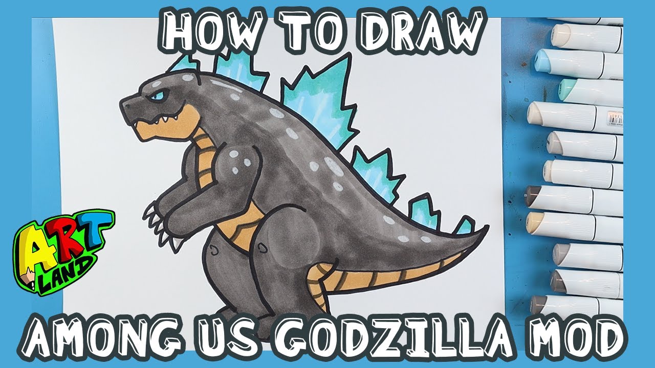 How to Draw AMONG US GODZILLA MOD!!! - YouTube