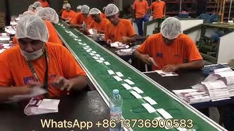 Semi-auto paper bag handle pasting machine #paperbag #paperbagmachine