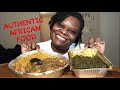 EATING AFRICAN FOOD FOR THE FIRST TIME |MUKBANG| SEAFOOD OKRA STEW|JOLLOF RICE |SAKA SAKA|FUFU