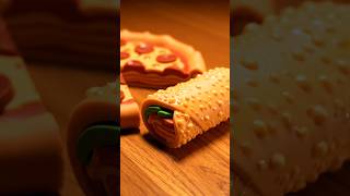 “Smooth Rubber Food Cutting ASMR | Pizza &amp; Egg Roll Design Showcase”