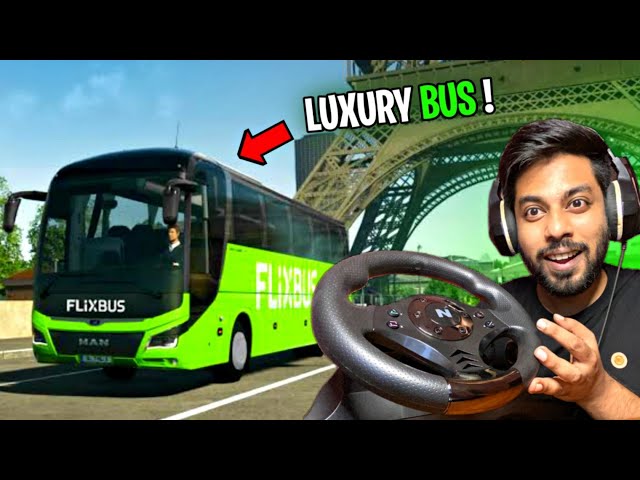 I TRIED BUS GAME WITH STEERING WHEEL | Fernbus simulator tamil gameplay | Mr IG class=