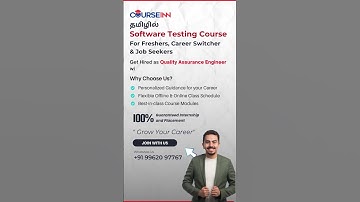 தமிழில் Software Testing Course For Freshers, Career Switcher & Job Seekers