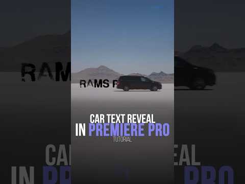 Car Text Reveal in Premiere Pro Tutorial