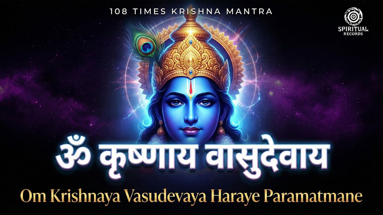 Krishna Mantra 108 Times | Om Krishnaya Vasudevaya Haraye Paramatmane | मन की शांति