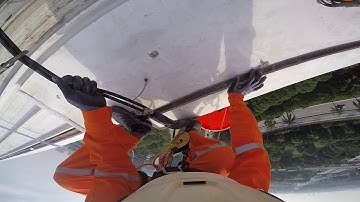 Rope access passing edge obstruction