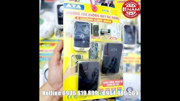 Bộ chuông cửa 1 nút bấm 2 chuông điện báo nhạc không dây kết hợp ATA AT-919MA chống nước ngoài trời