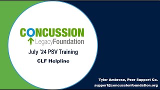 CLF Peer Support Volunteer Training - CLF Helpline