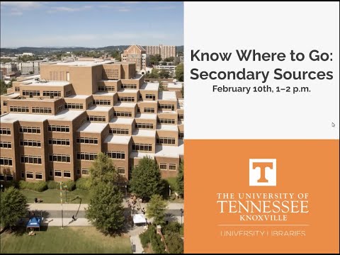 Know where to go: Secondary sources