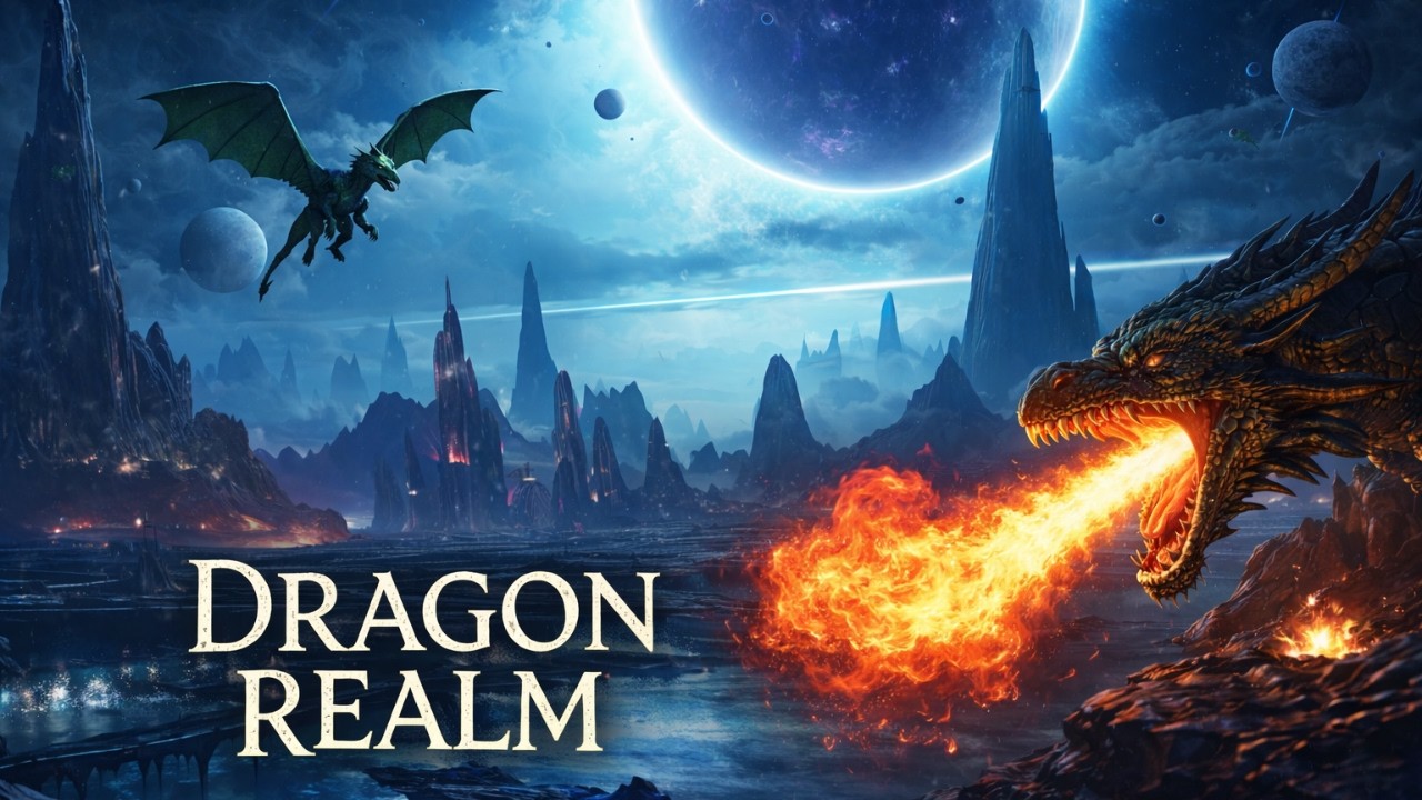 Dragon Realm Ambience 🐉 Storm, Rain & Thunder | Medieval Fantasy Music