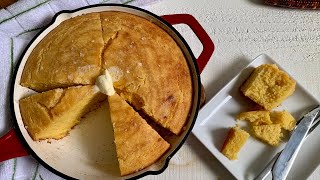 Buttermilk Cornbread in a Cast Iron Skillet