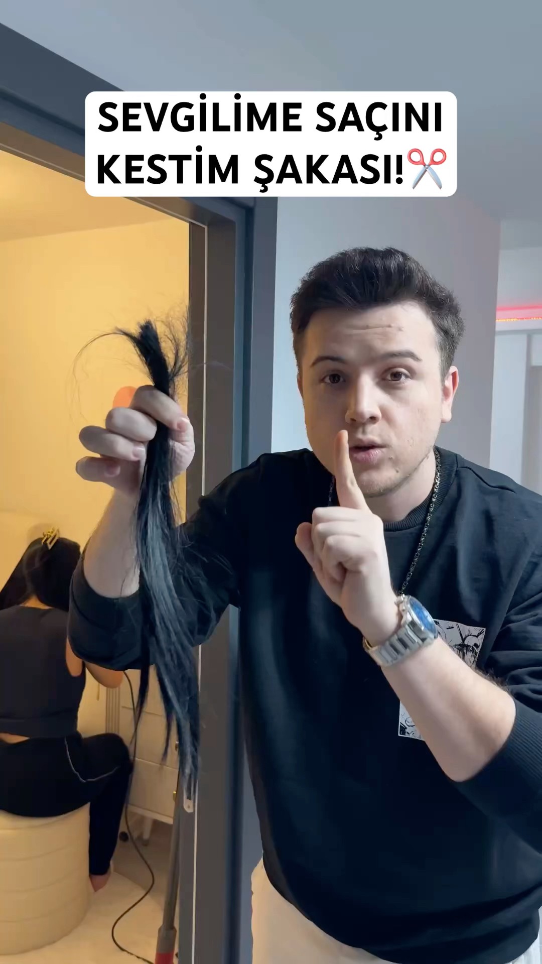 Semih Varol | SEVGİLİME SAÇINI KESTİM ŞAKASI!✂️ | #semihvarol #shorts