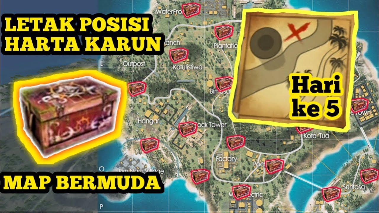 Letak Posisi Peta Harta Karun Free Fire Hari Ke 5