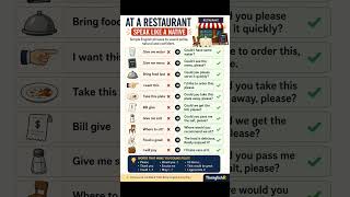 Speak English at a Restaurant | Polite Phrases to Sound Fluent #learnenglish #englishpractice