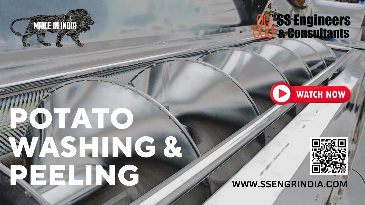 Potato washing and peeling machine 