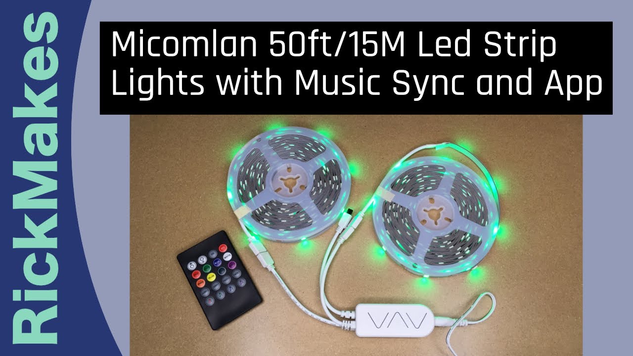 Music Sync Color Changing Rgb Led Lights Wit Details about   Micomlan Led Strip Lights 50Ft/15M 