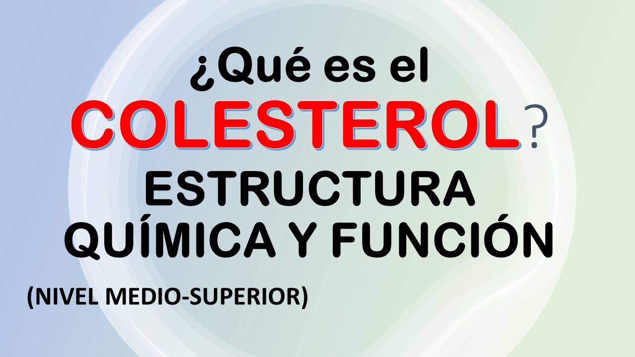 COLESTEROL | ESTRUCTURA QUÍMICA Y FUNCIÓN (nivel medio-superior)